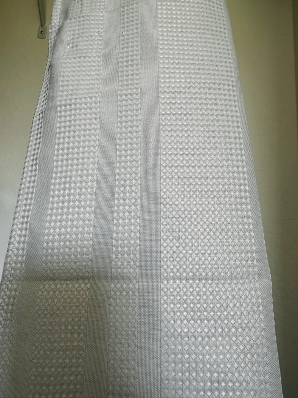 Light Gray Textured Curtain Panel Hookless